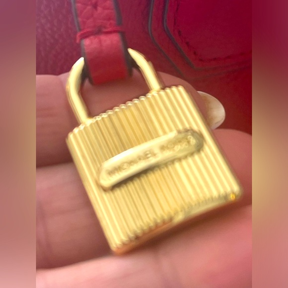 Michael Kors Studio Mercer large Dome Satchel Bag in dark Sangria - Picture 13 of 16